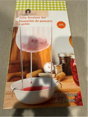 Farm to Table Jelly Strainer Set One Size Silver White